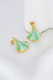 Amarine Blue Green Gold Earrings