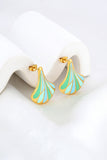 Amarine Blue Green Gold Earrings