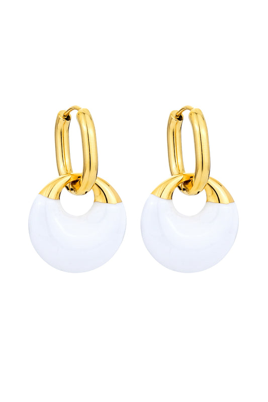 Bianca Gold White Earrings