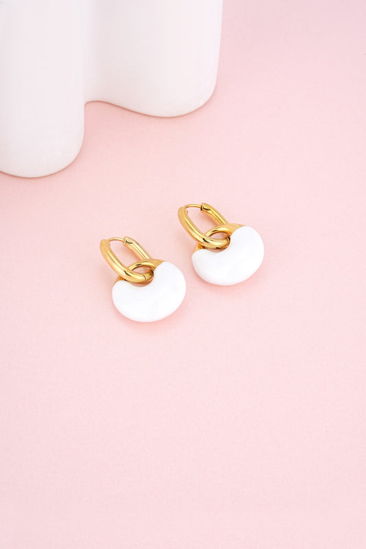Bianca Gold White Earrings