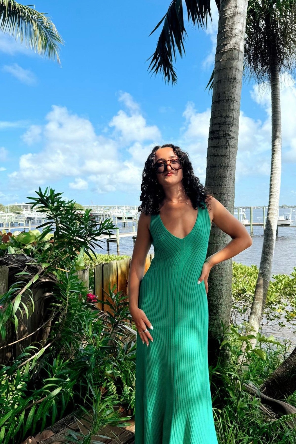 Amelia Green V-Neck Knit Maxi Dress Amelia Green V-Neck Knit Maxi Dress