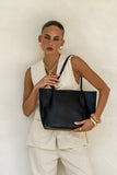 Alex Black Genuine Leather Tote Bag