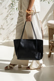 Alex Black Genuine Leather Tote Bag