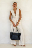 Alex Black Genuine Leather Tote Bag
