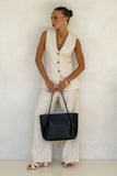 Alex Black Genuine Leather Tote Bag