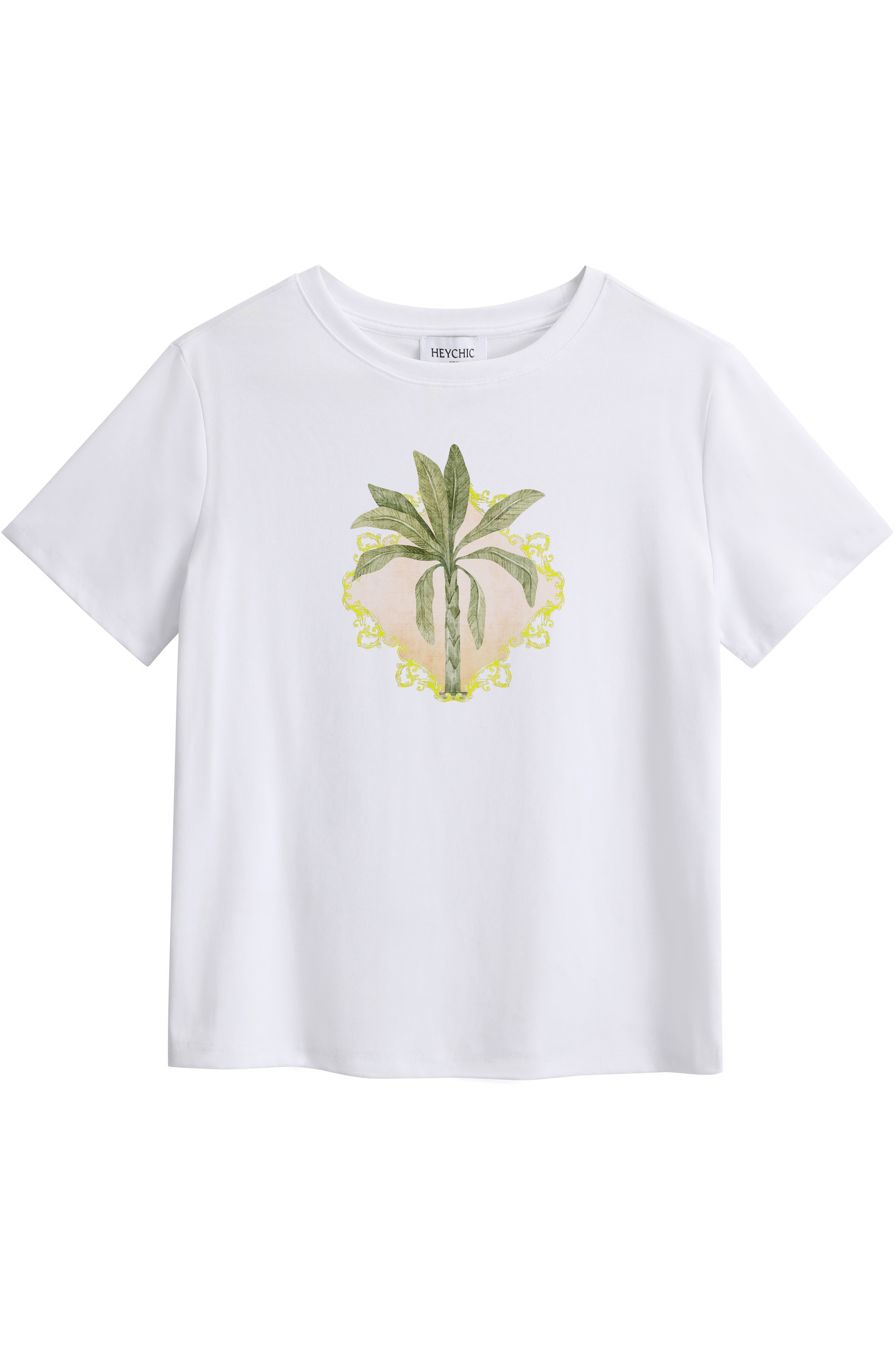 Leafy Palm Tree Short Sleeve T Shirt ¨C Black or White Cotton Tee