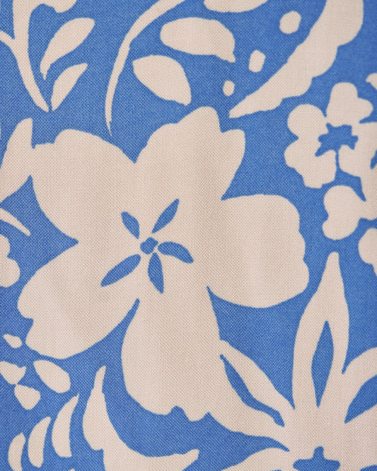 Azura 蓝色花朵系扣长连衣裙