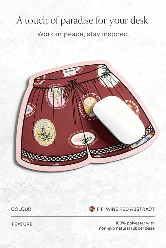 Fifi Wine Red Abstract Mouse Pad