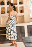 Nori Abstract Tiered Midi Dress