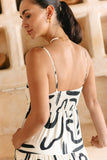 Nori Abstract Tiered Midi Dress