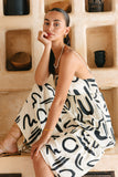 Nori Abstract Tiered Midi Dress