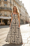 Melza Black Abstract Maxi Dress
