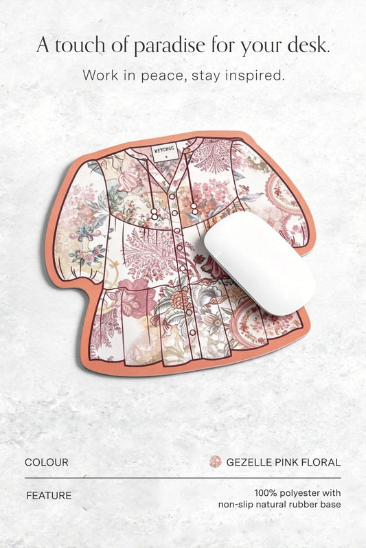 Gezelle Pink Floral Mouse Pad