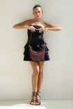 Gigi Burgundy Red Genuine Lambskin Leather Woven Half-Moon Shoulder Bag
