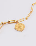 Evil Eye Gold Coin Chain Bracelet