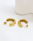 Prismara Irregular Gold Half Hoop Earrings