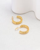 Betty Beaded Gold Cuff Hoop Earrings