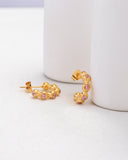 Jane Mini Ball Pink Zirconia Hoop Earrings