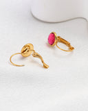 Jemima 粉色水晶金耳环