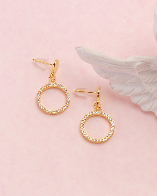 Yana Gold Zirconia Circle Earrings