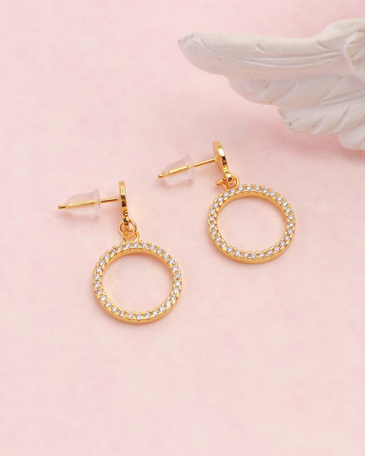 Anting Lingkaran Zirkonia Emas Yana