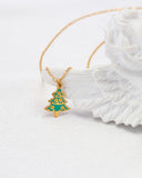 Jingle Green Christmas Tree Pendant Necklace