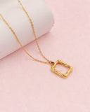 Ellinia Gold Irregular Rectangle Pendant Necklace