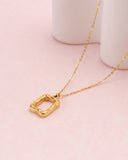 Ellinia Gold Irregular Rectangle Pendant Necklace