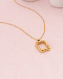 Ellinia Gold Irregular Rectangle Pendant Necklace