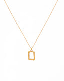 Ellinia Gold Irregular Rectangle Pendant Necklace