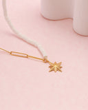 Astra Gold Star Shell and Chain Necklace