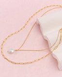 Perrie Pearl Gold Layered Chain Necklace
