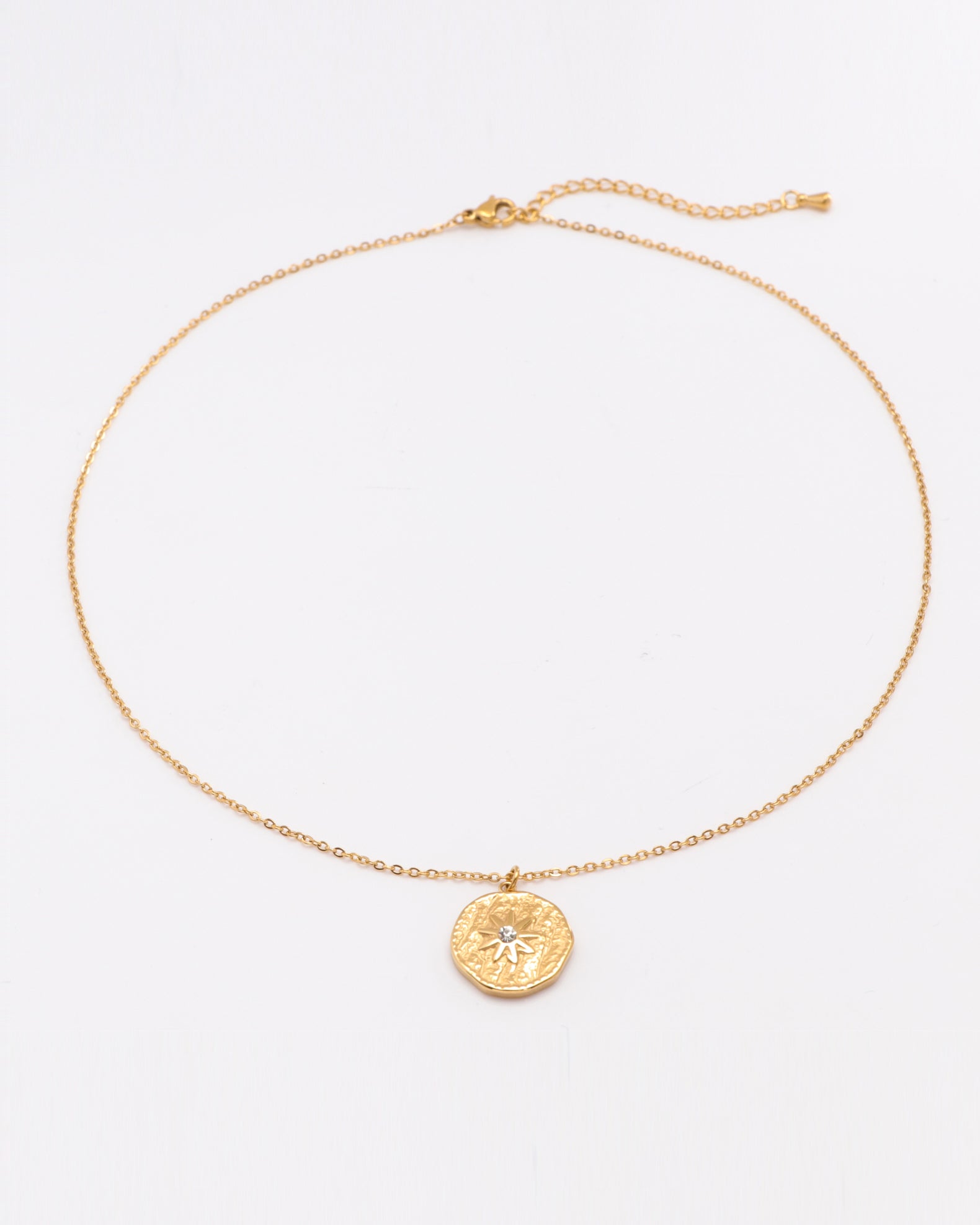 Celestia Gold Star Coin Zirconia Necklace