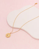 Celestia Gold Star Coin Zirconia Necklace