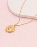 Celestia Gold Star Coin Zirconia Necklace