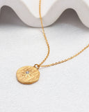 Celestia Gold Star Coin Zirconia Necklace