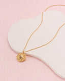 Celestia Gold Star Coin Zirconia Necklace