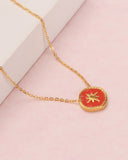 Vermilion Red Gold Star Necklace