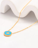 Cyan Blue Gold Star Necklace
