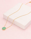 Aqua Blue Gold Star Necklace