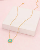 Aqua Blue Gold Star Necklace