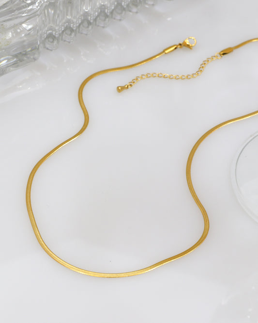 Sabine Gold Thin Snake Chain Necklace