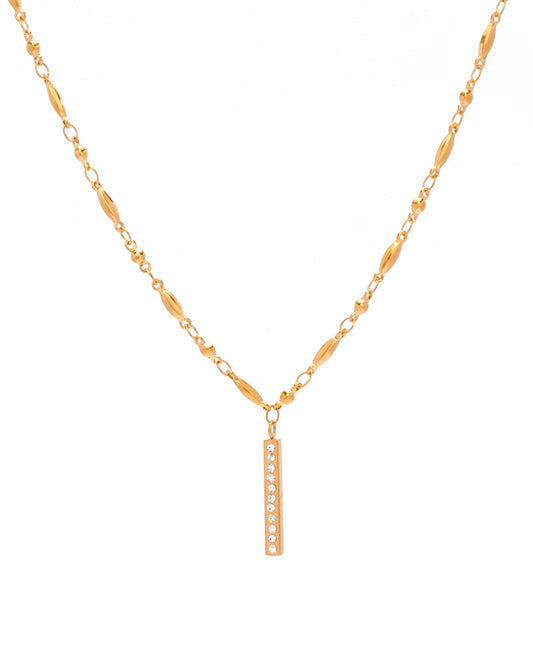 Linne Zirconia Gold Pendant Necklace