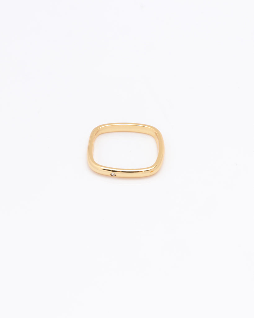Quadra Gold Square Ring