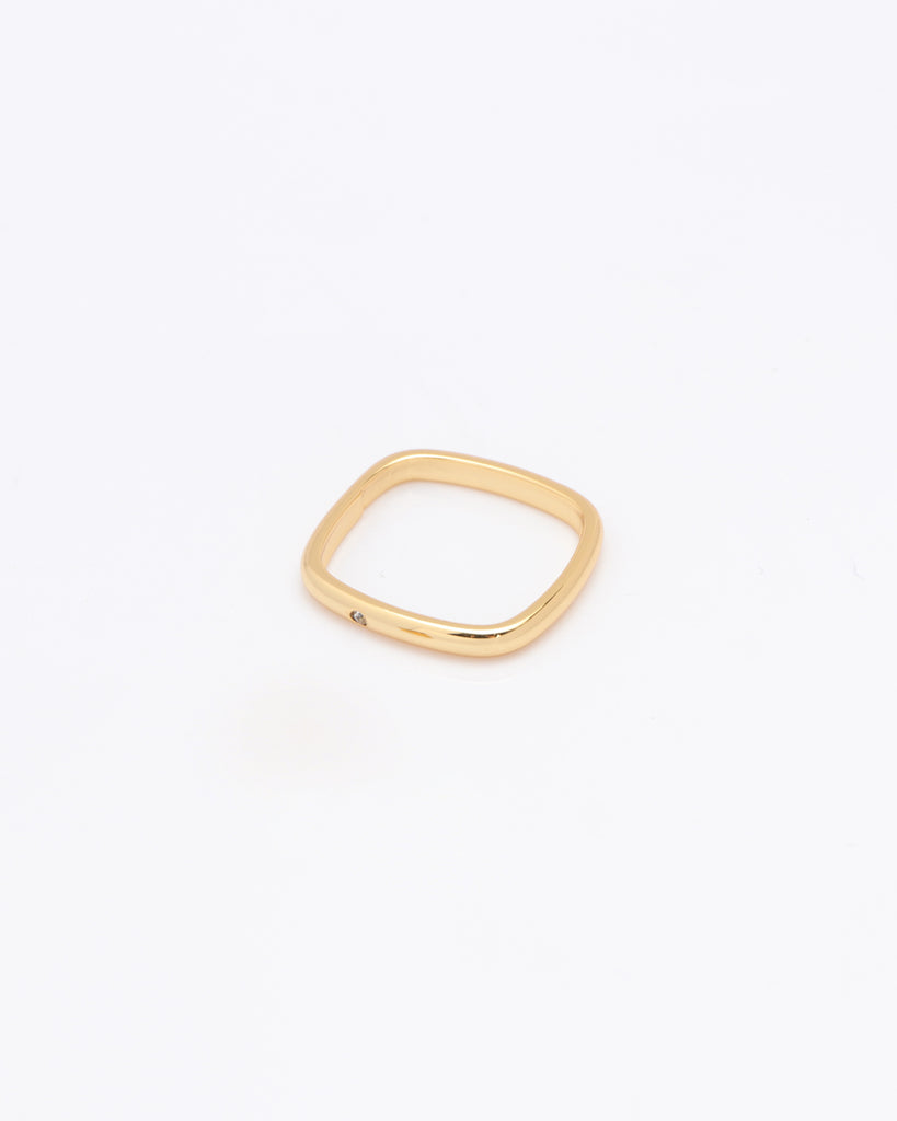Quadra Gold Square Ring