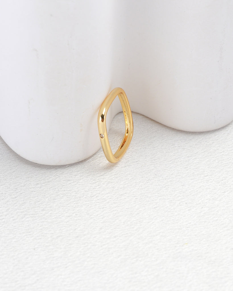 Quadra Gold Square Ring