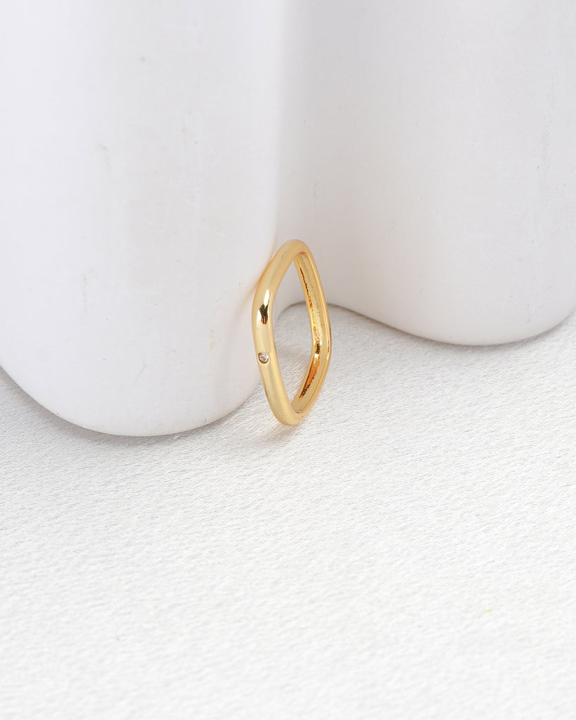 Quadra Gold Square Ring