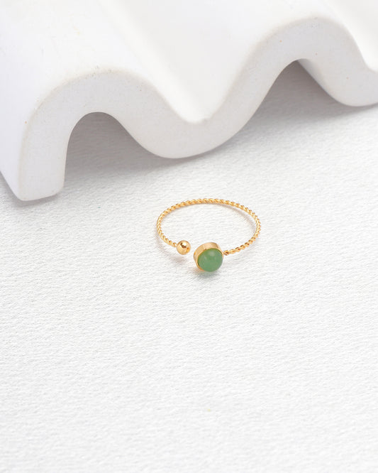 Cincin Emas Aventurine Ivy Hijau