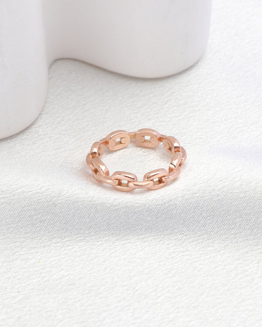 Rosalie Rose Gold Chain Ring