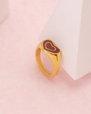 Cincin Emas Hati Coklat